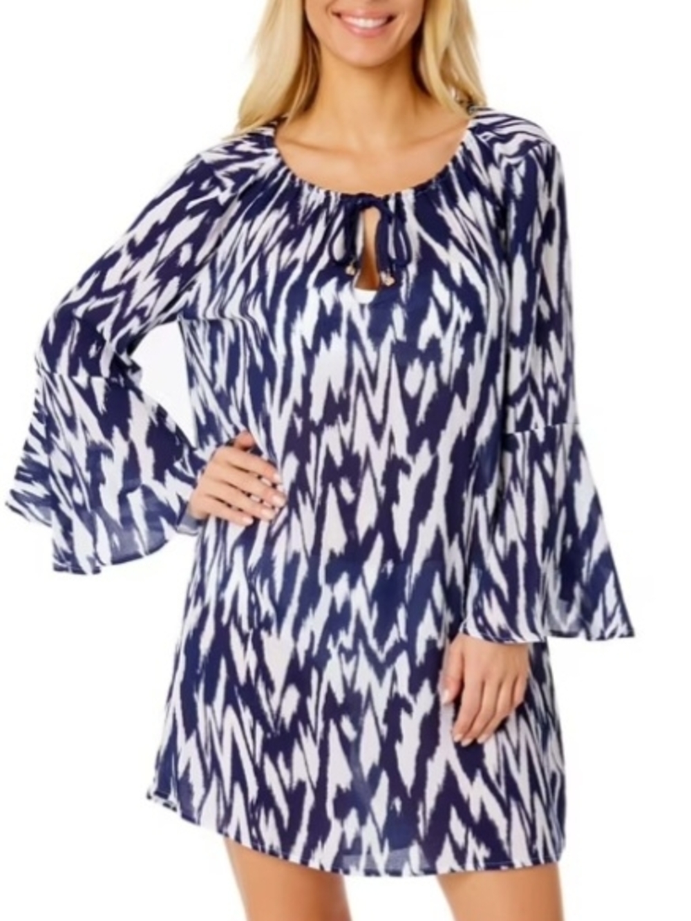 Anne Cole Limited Edition Women's Swim Cover-Up navy and white